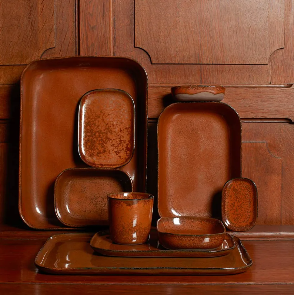 Assiette plate en grès n°3 - Ocre
