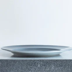 Assiette plate upcyclée - Bleu