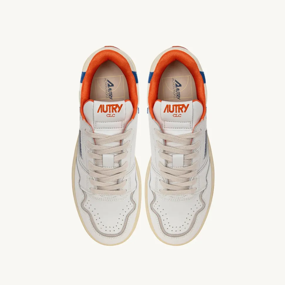 Autry - Baskets CLC Low - Blanc & Orange