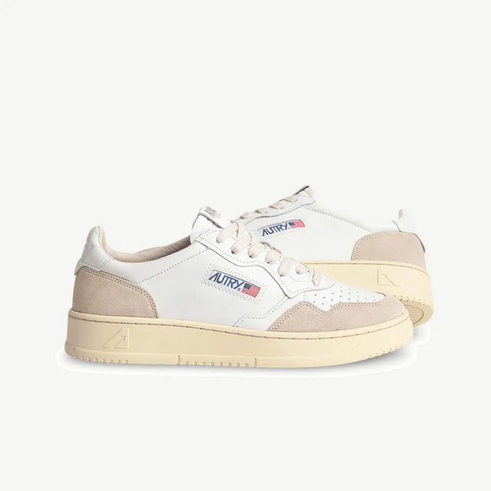 Autry - Baskets Medalist Low Suede - Blanc