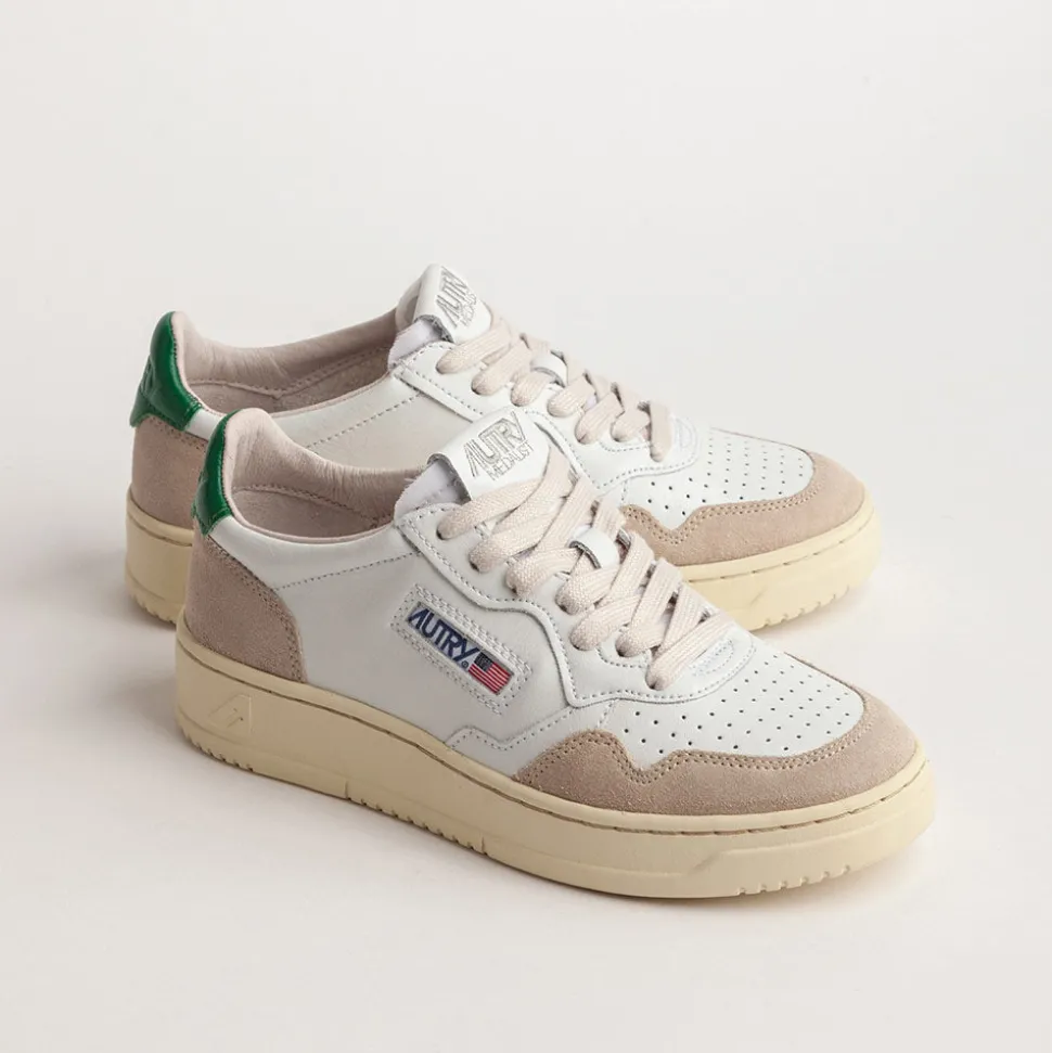 Autry - Baskets Medalist Low Wom - Vert & Beige