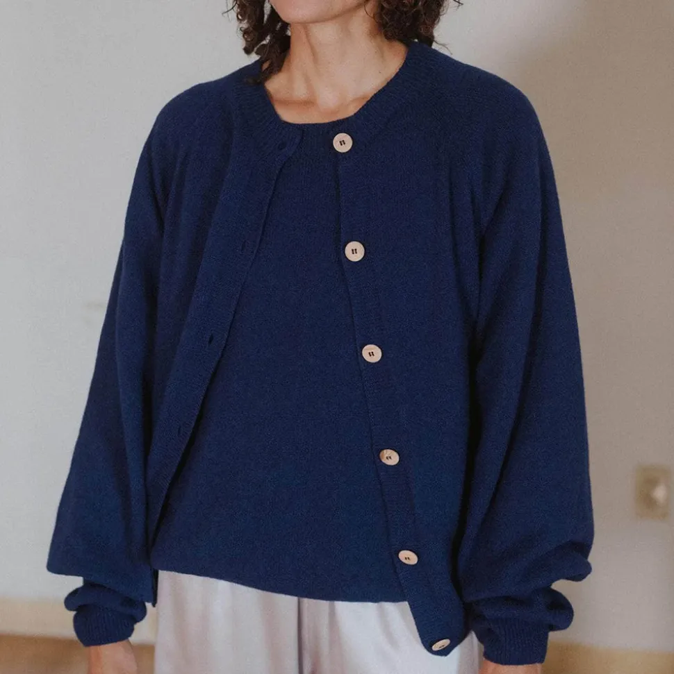 Baserange - Cardigan Soar - Bleu