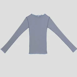 Baserange - T-Shirt Vein manches longues - Bleu