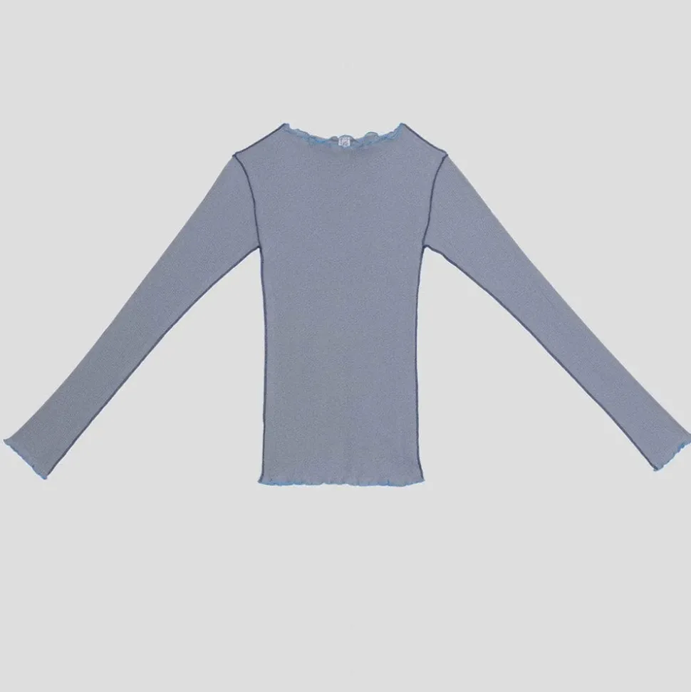 Baserange - T-Shirt Vein manches longues - Bleu