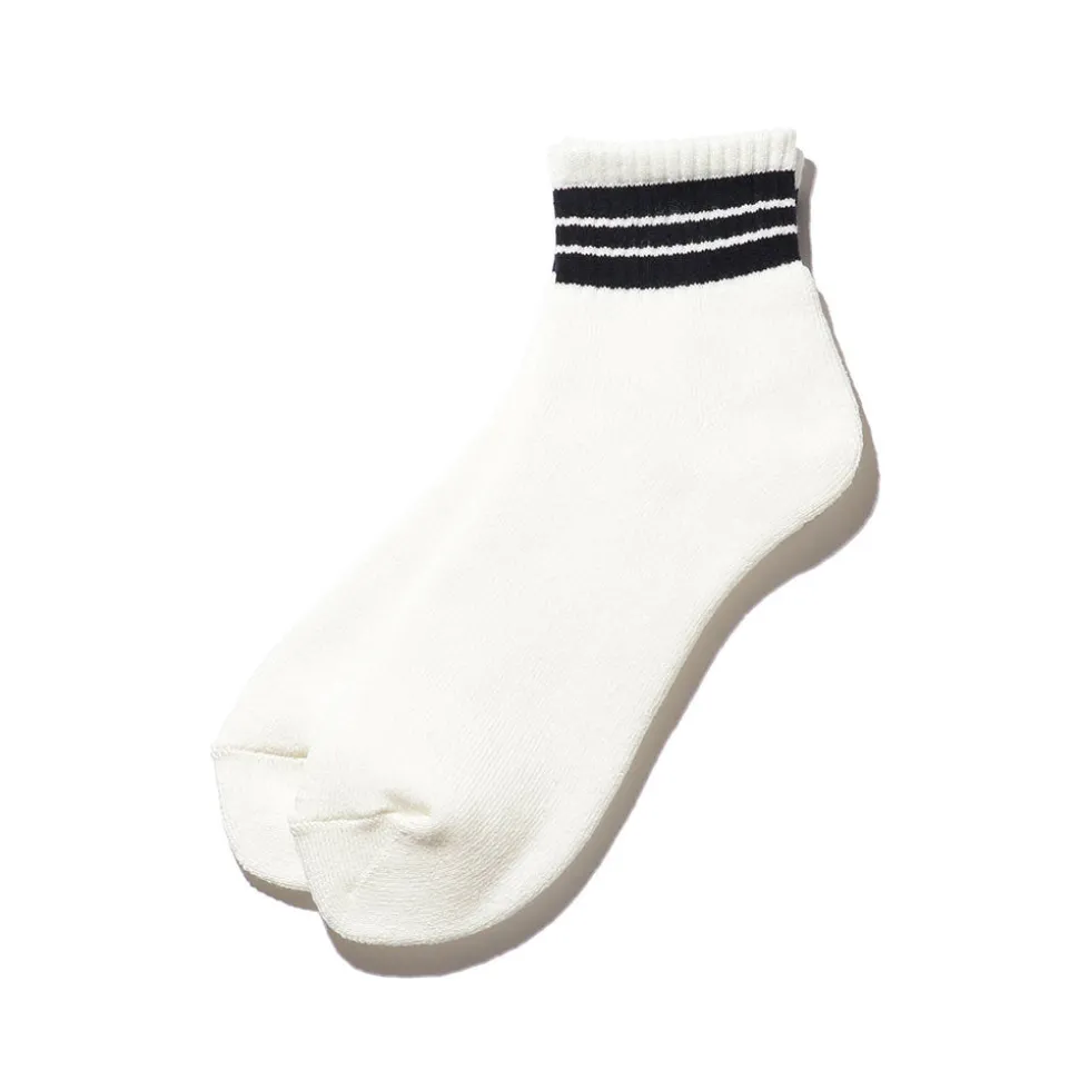 Beams Plus - Chaussettes School Boy - Blanc & Marine