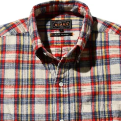 Beams Plus - Chemise Brushed Flannel - Blanc