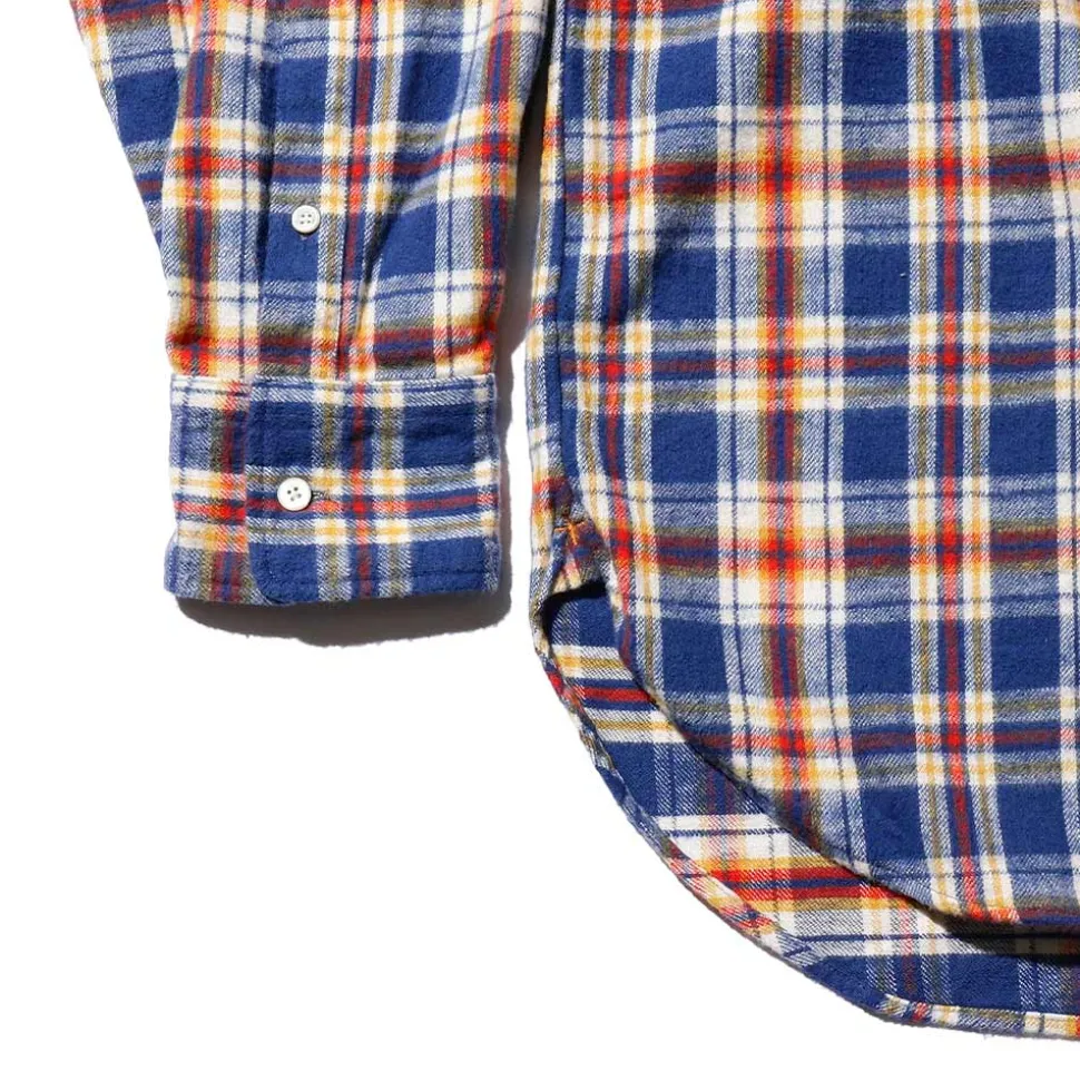 Beams Plus - Chemise Brushed Flannel - Bleu