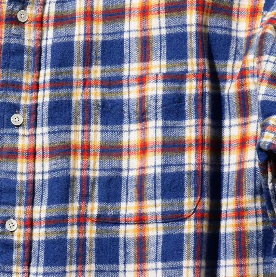 Beams Plus - Chemise Brushed Flannel - Bleu