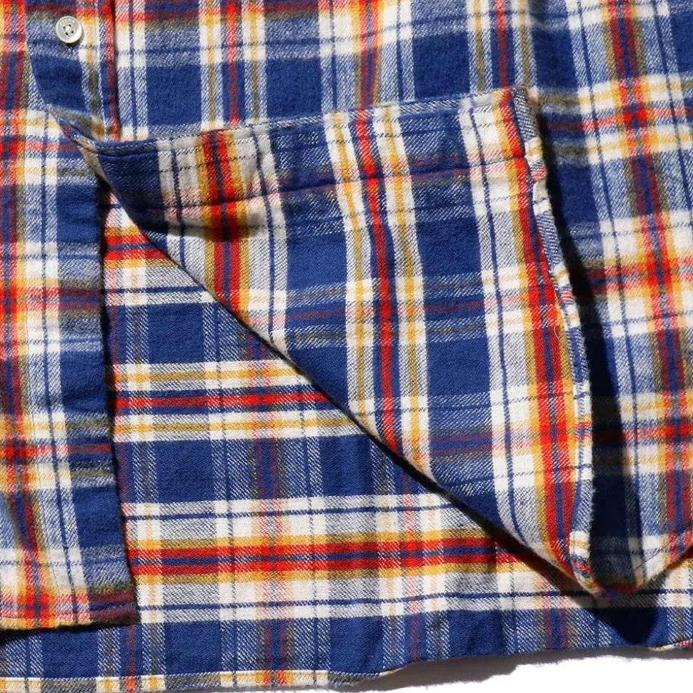 Beams Plus - Chemise Brushed Flannel - Bleu