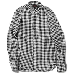 Beams Plus - Chemise Gingham Lin - Noir