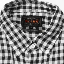 Beams Plus - Chemise Gingham Lin - Noir