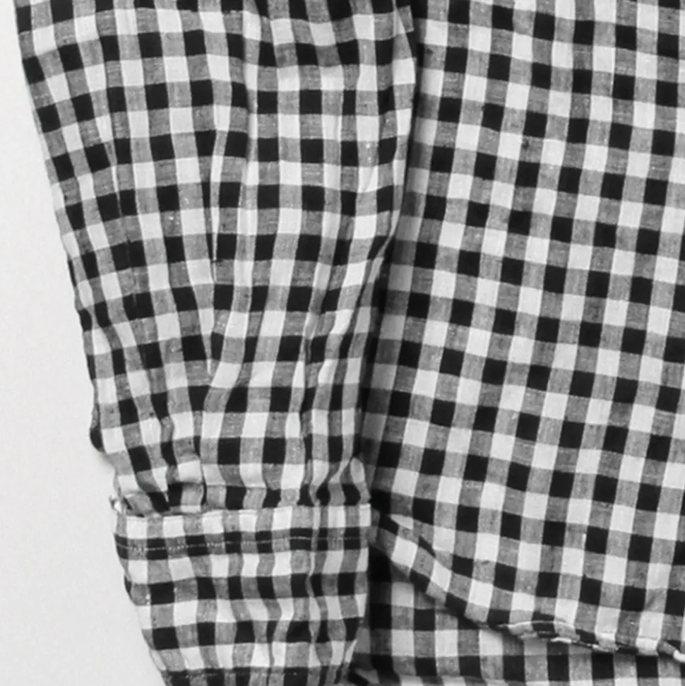 Beams Plus - Chemise Gingham Lin - Noir