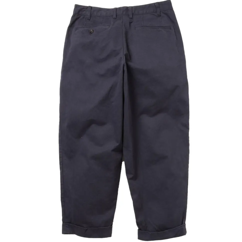 Beams Plus - Pantalon 2 Pleats Twill - Bleu