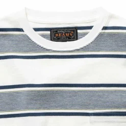 Beams Plus - T-shirt Stripe - Blanc