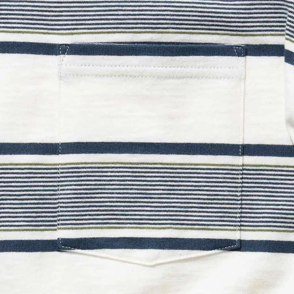 Beams Plus - T-shirt Stripe - Blanc