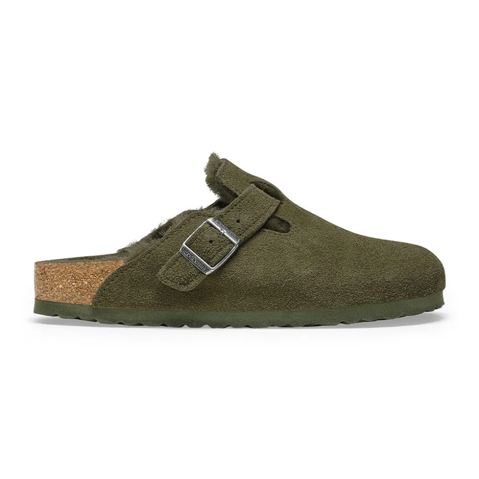 Birkenstock - Sabots Boston en Fourrure - Kaki