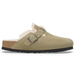 Birkenstock - Sabots Boston en Fourrure - Taupe