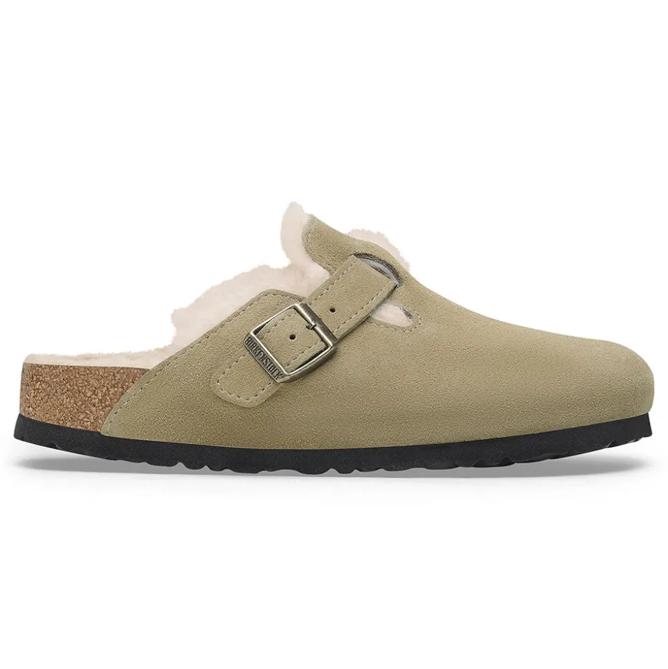 Birkenstock - Sabots Boston en Fourrure - Taupe