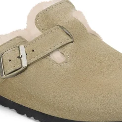 Birkenstock - Sabots Boston en Fourrure - Taupe