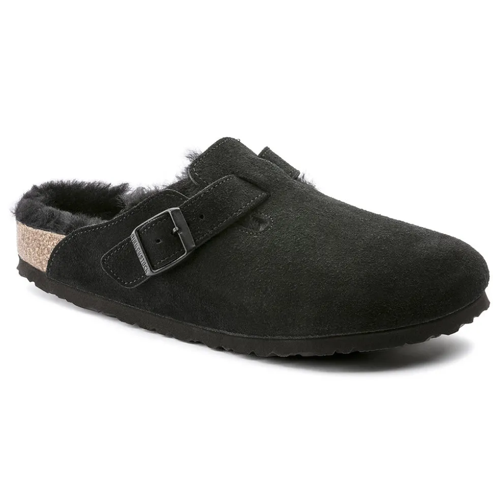 Birkenstock - Sabots Boston en Fourrure - Noir