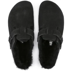 Birkenstock - Sabots Boston en Fourrure - Noir