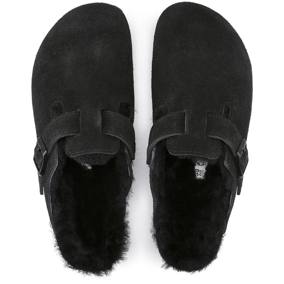 Birkenstock - Sabots Boston en Fourrure - Noir