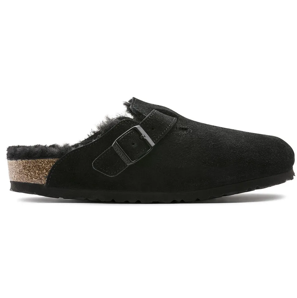 Birkenstock - Sabots Boston en Fourrure - Noir