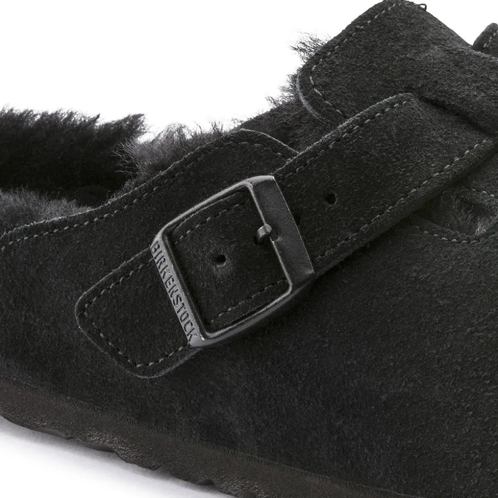 Birkenstock - Sabots Boston en Fourrure - Noir