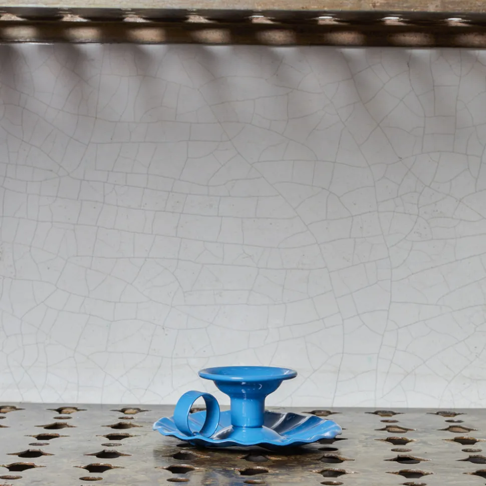 Bougeoir en aluminium - Bleu
