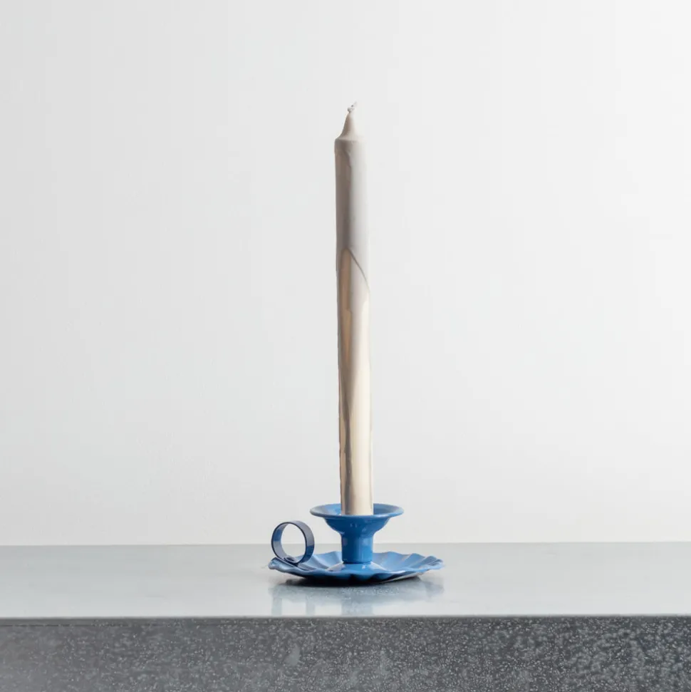 Bougeoir en aluminium - Bleu