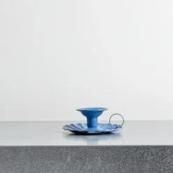 Bougeoir en aluminium - Bleu