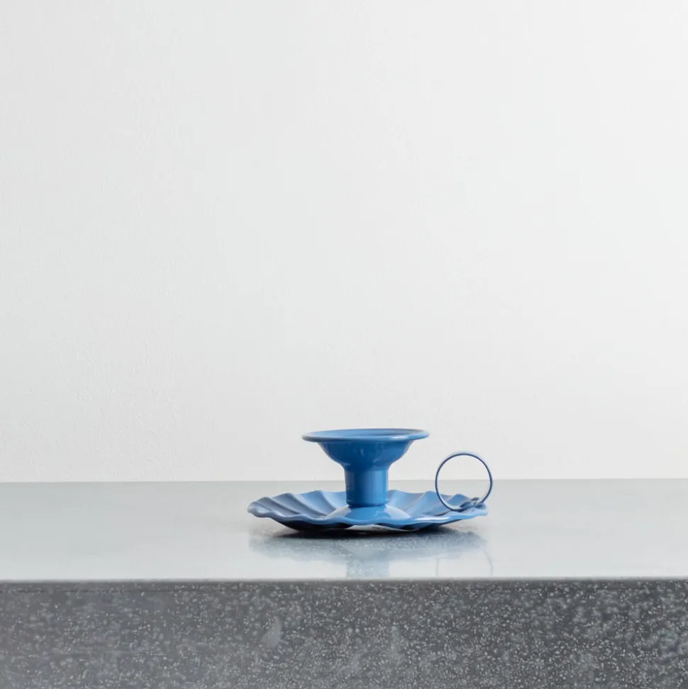 Bougeoir en aluminium - Bleu
