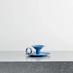 Bougeoir en aluminium - Bleu