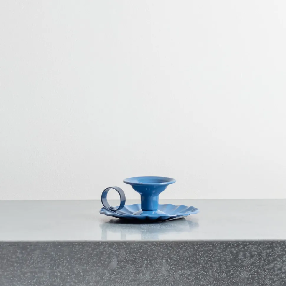 Bougeoir en aluminium - Bleu