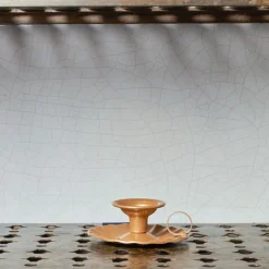 Bougeoir en aluminium - Doré