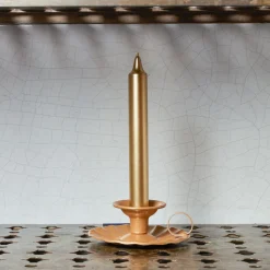 Bougeoir en aluminium - Doré