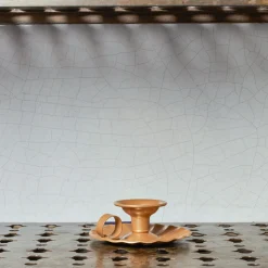 Bougeoir en aluminium - Doré