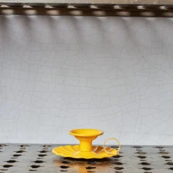 Bougeoir en aluminium - Jaune