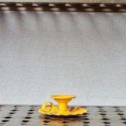 Bougeoir en aluminium - Jaune