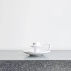 Bougeoir en céramique - Blanc