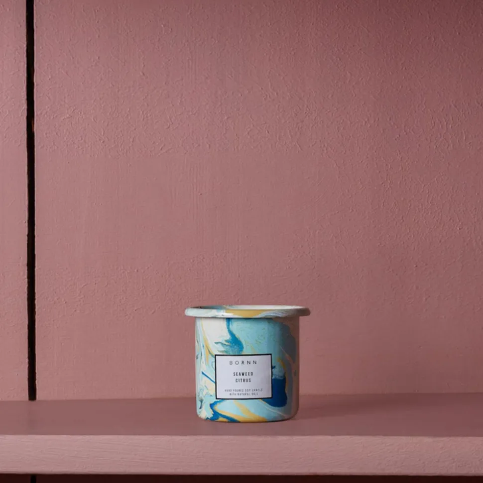 Bougie en marbre crème - Algues & Citron