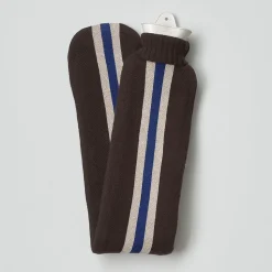 Bouillotte Longue Rayures - Marron & Bleu