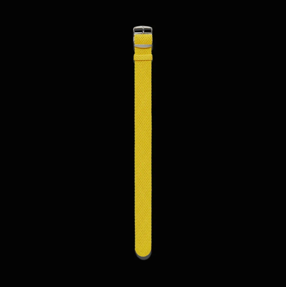 Bracelet de montre en Perlon tressé - Jaune