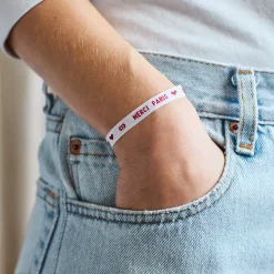Bracelet Ruban Merci Paris - Blanc