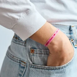 Bracelet Ruban Merci Paris - Rose
