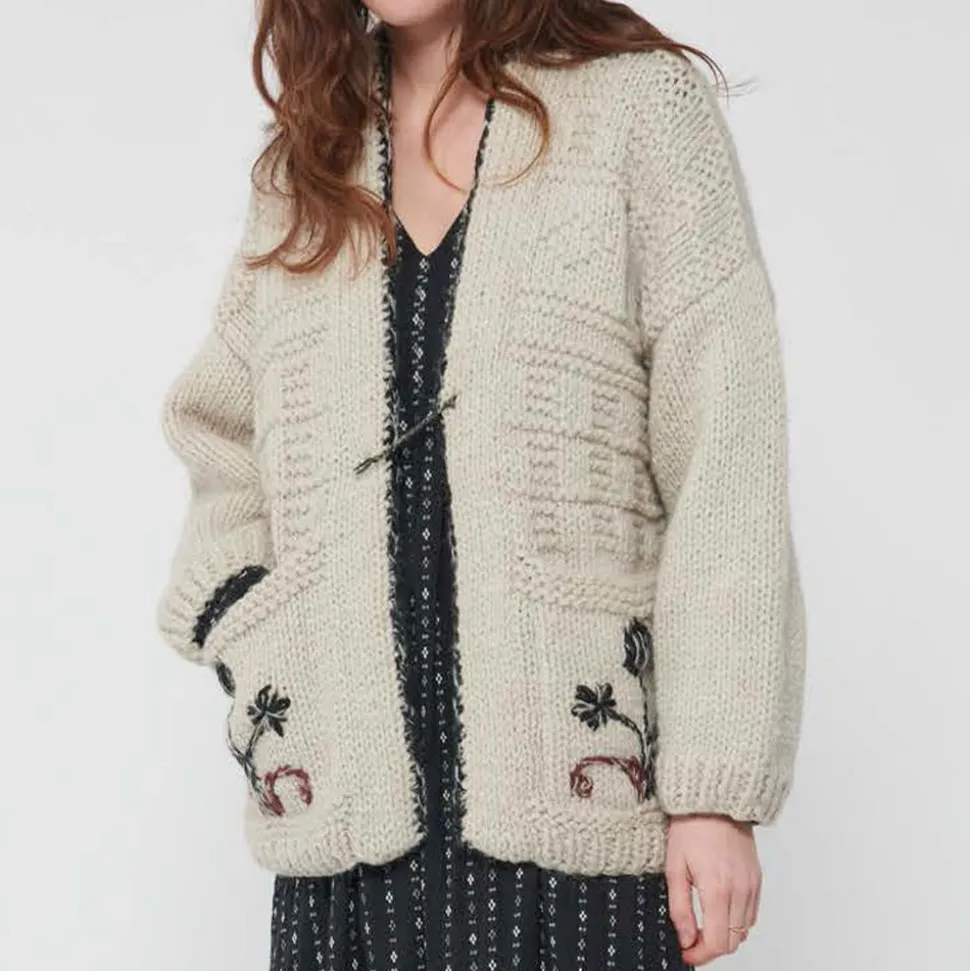 Bsbee - Gilet Kimono Fleur - Beige