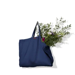 Cabas en lin lavé - Bleu Shibori