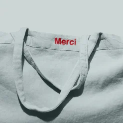 Cabas en lin lavé Merci - Gris Vésuve