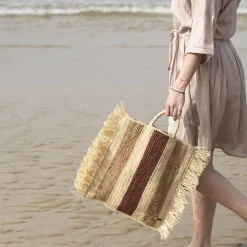 Camalya - Sac fourre-tout Frangia - Naturel & Marron