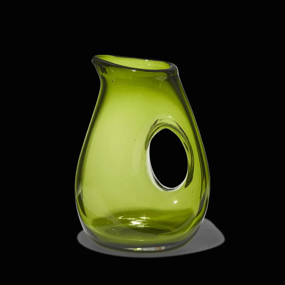 Carafe en verre soufflé - Olive